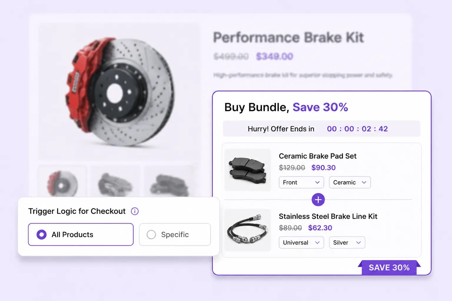 Trigger product configuration for bundle offer