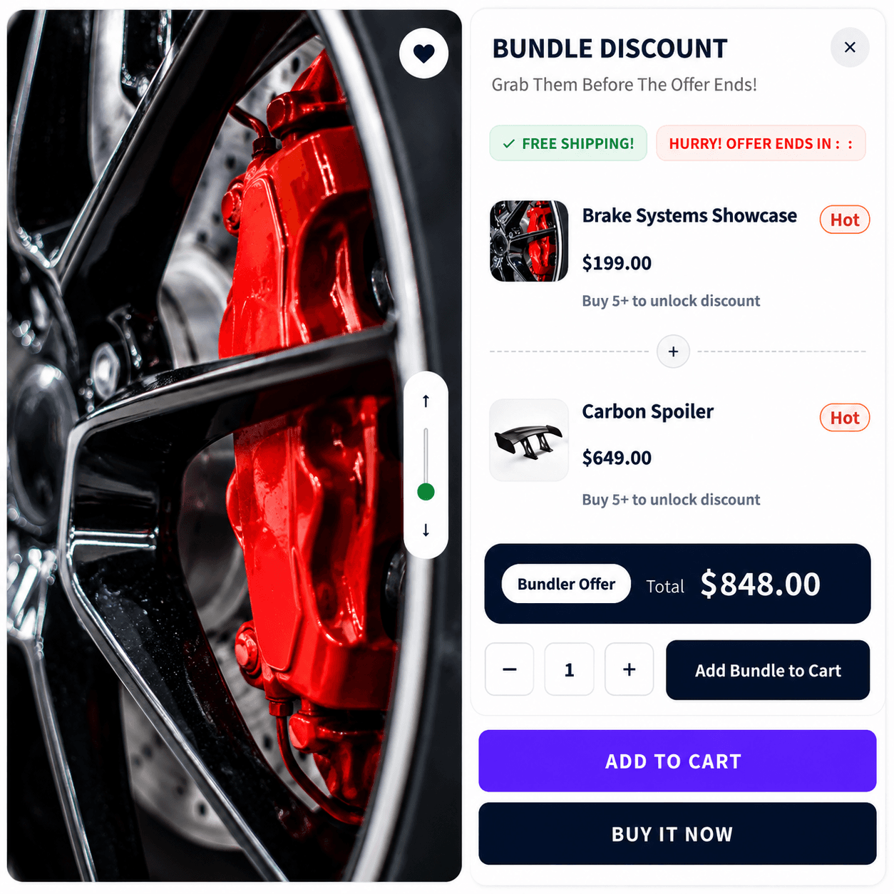 Bundle discount campaign preview showing snowboard bundle offer