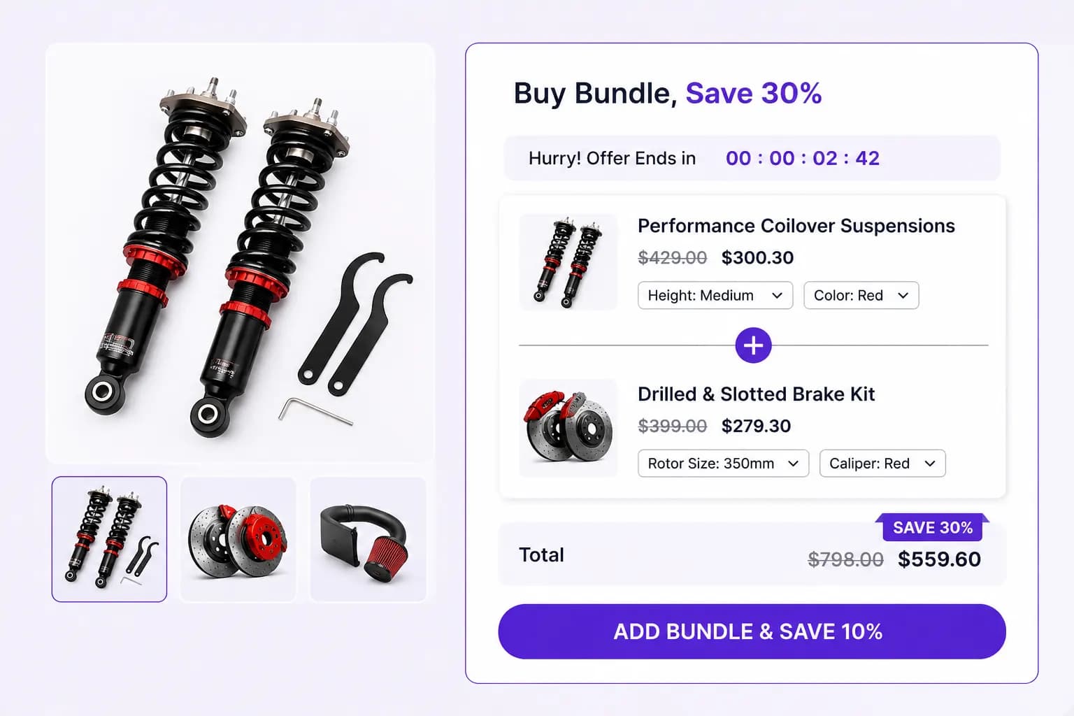 Product page bundle preview