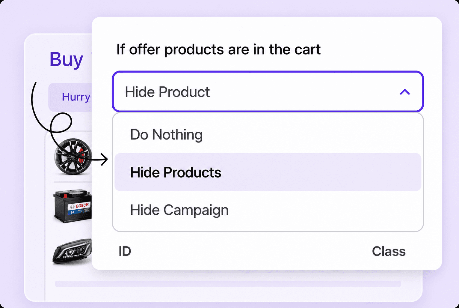 Hide Products / Campaigns preview