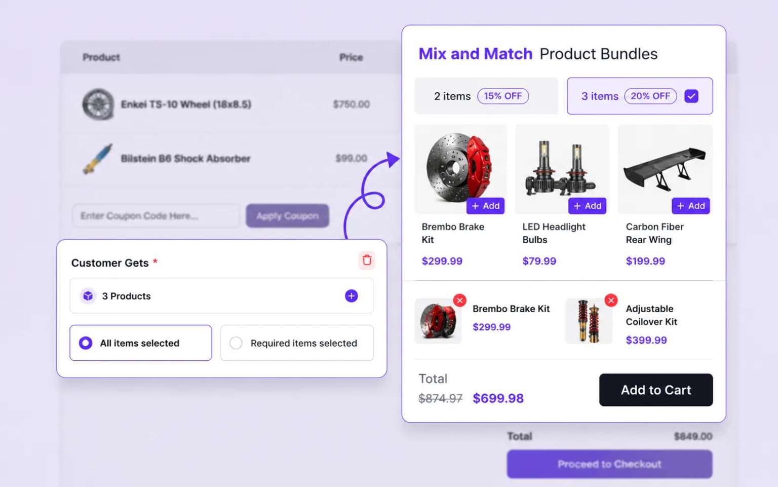 Mandatory items toggle for mix and match bundle