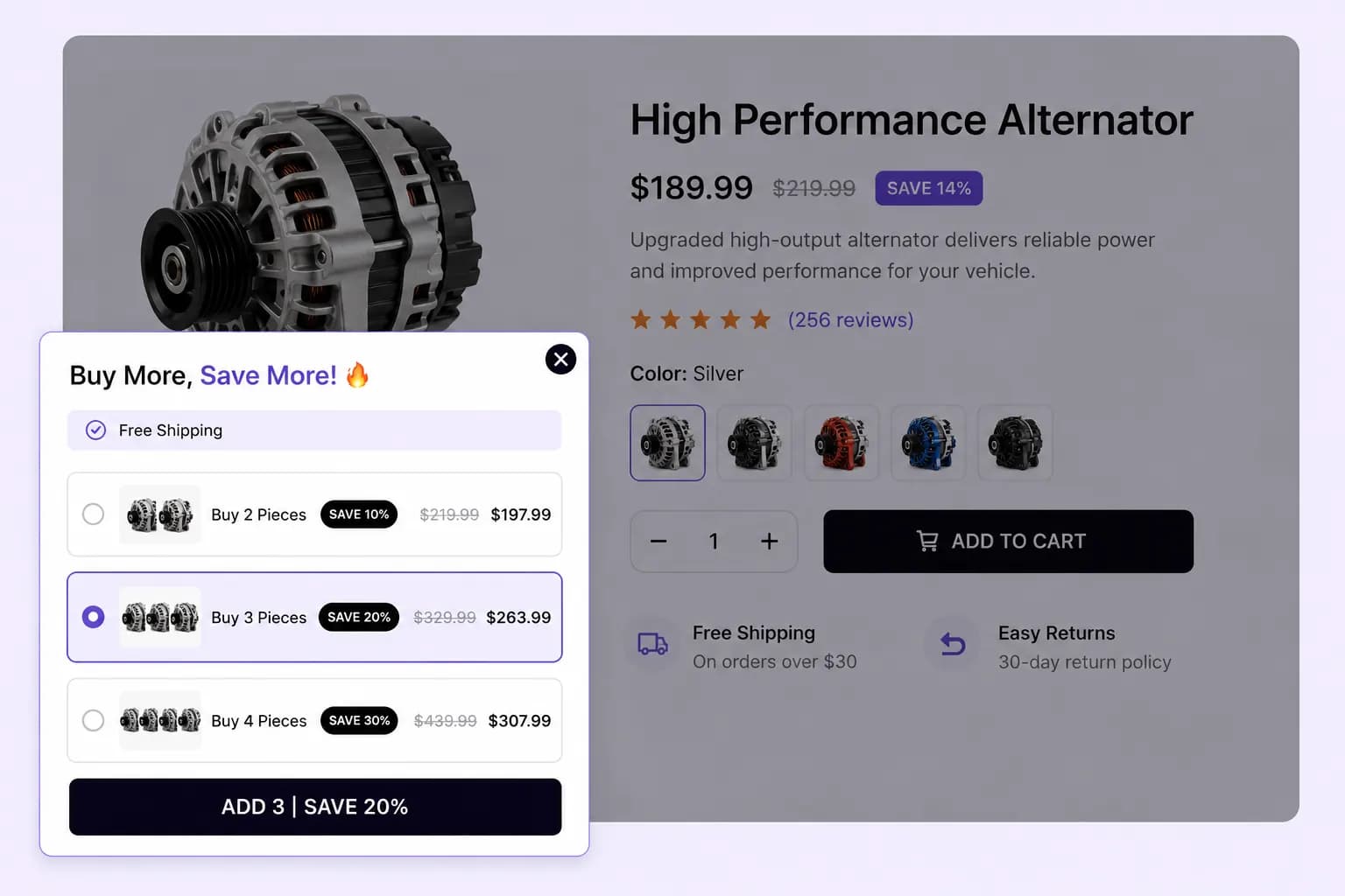 Floating bulk discount widget pinned to a storefront