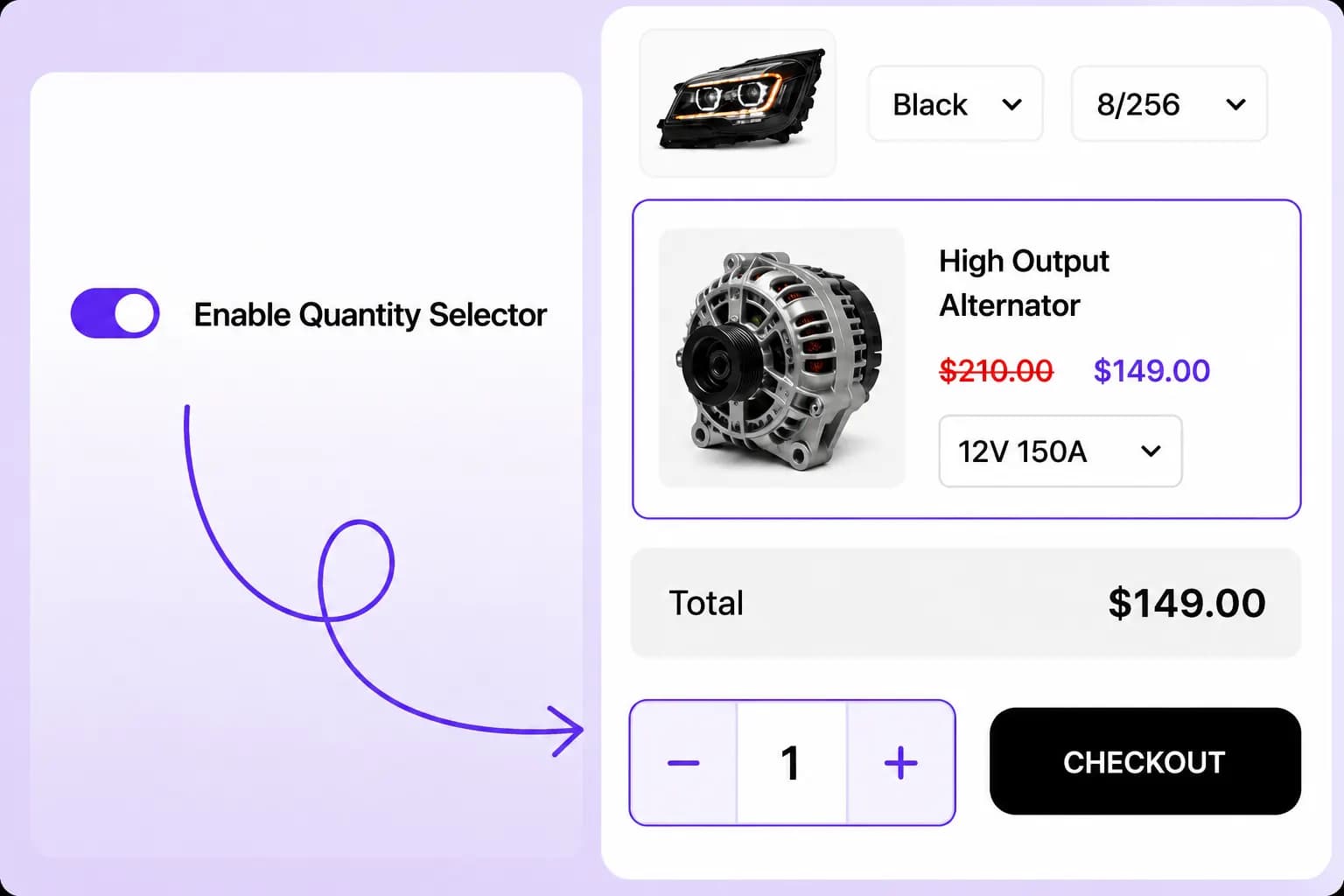 Quantity Selector preview