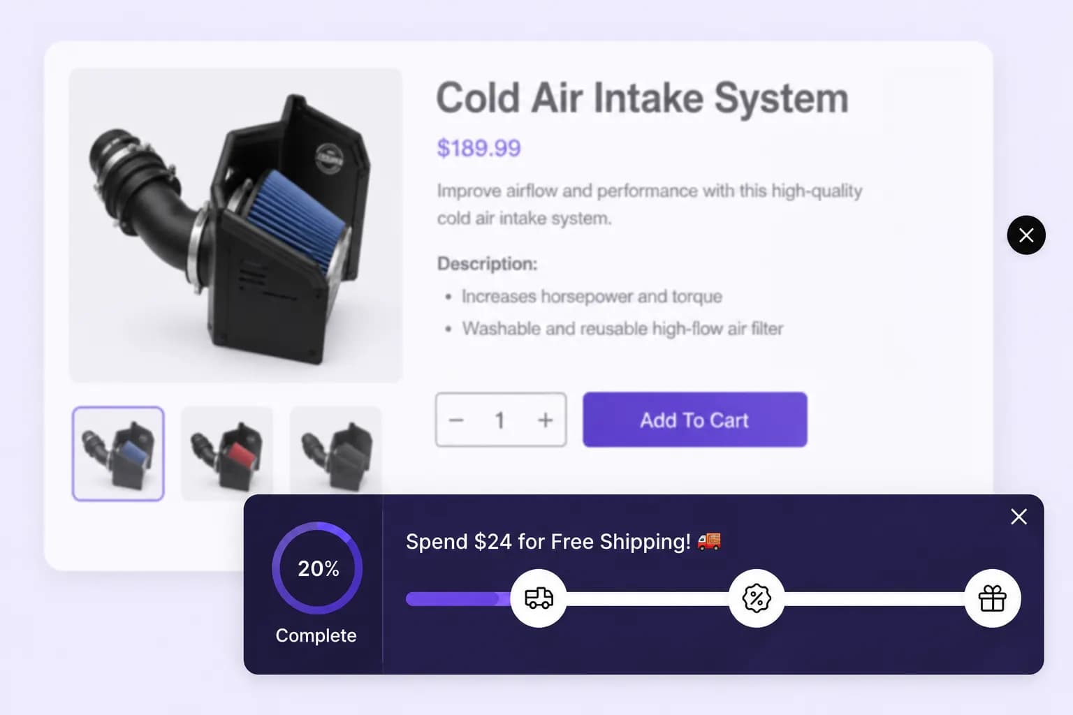 Spending goal progress bar in drawer
