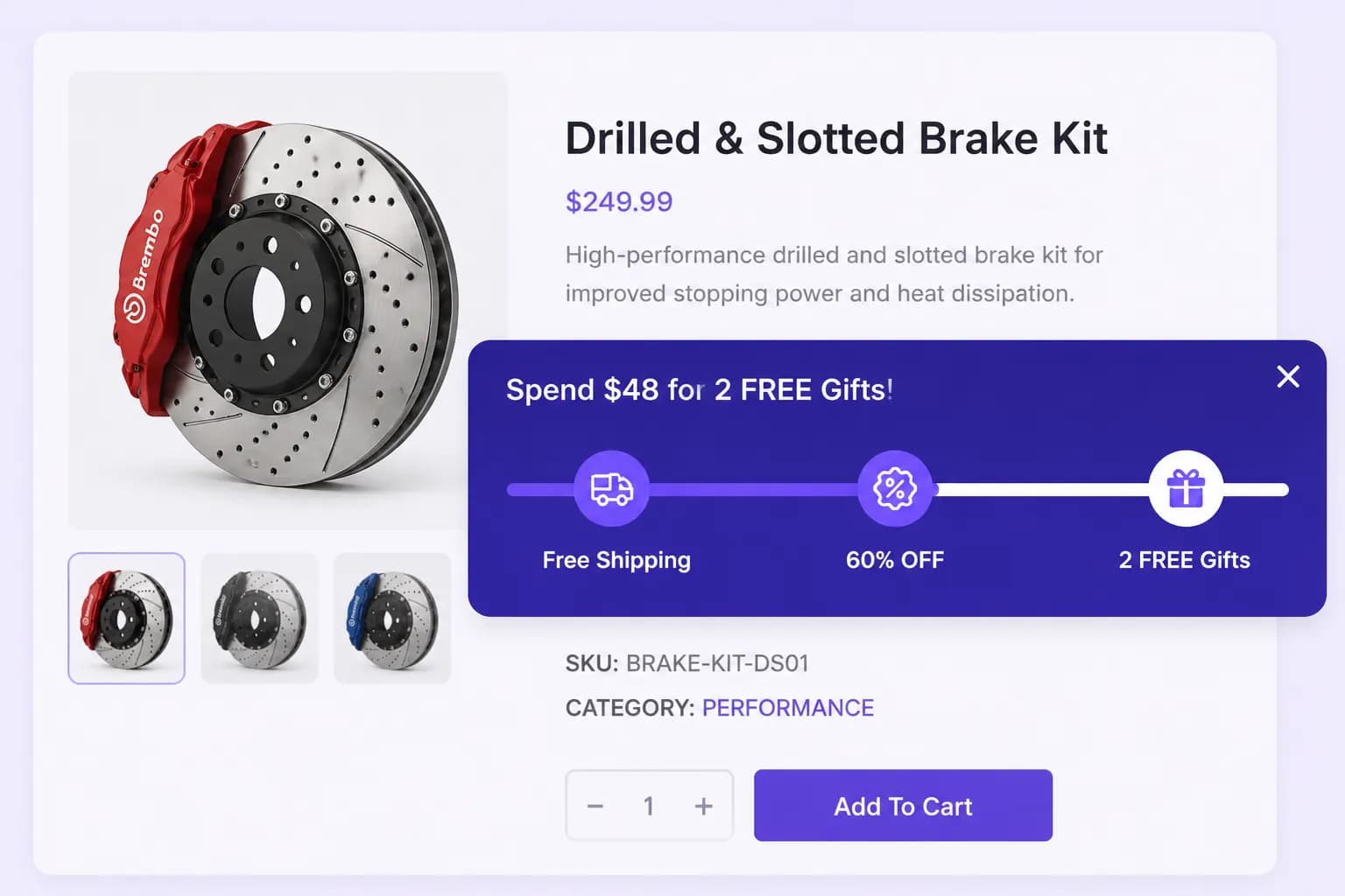 Spending goal progress bar shown in page